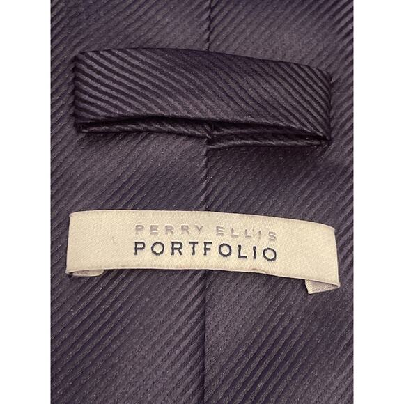 Perry Ellis Portfolio Blue 100% Polyester Men’s Neck Tie Made In China - Picture 8 of 9